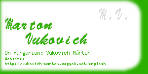 marton vukovich business card